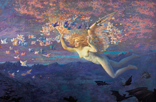 Wings Of The Morning By Edward Robert Hughes (PRT_8651) - Canvas Art Print - 31in X 21in